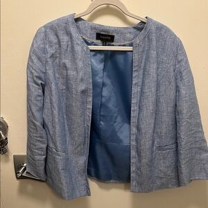 Talbots Light Blue Open-Front Blazer
